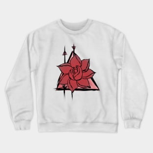 Red Flower Triangle Design Crewneck Sweatshirt